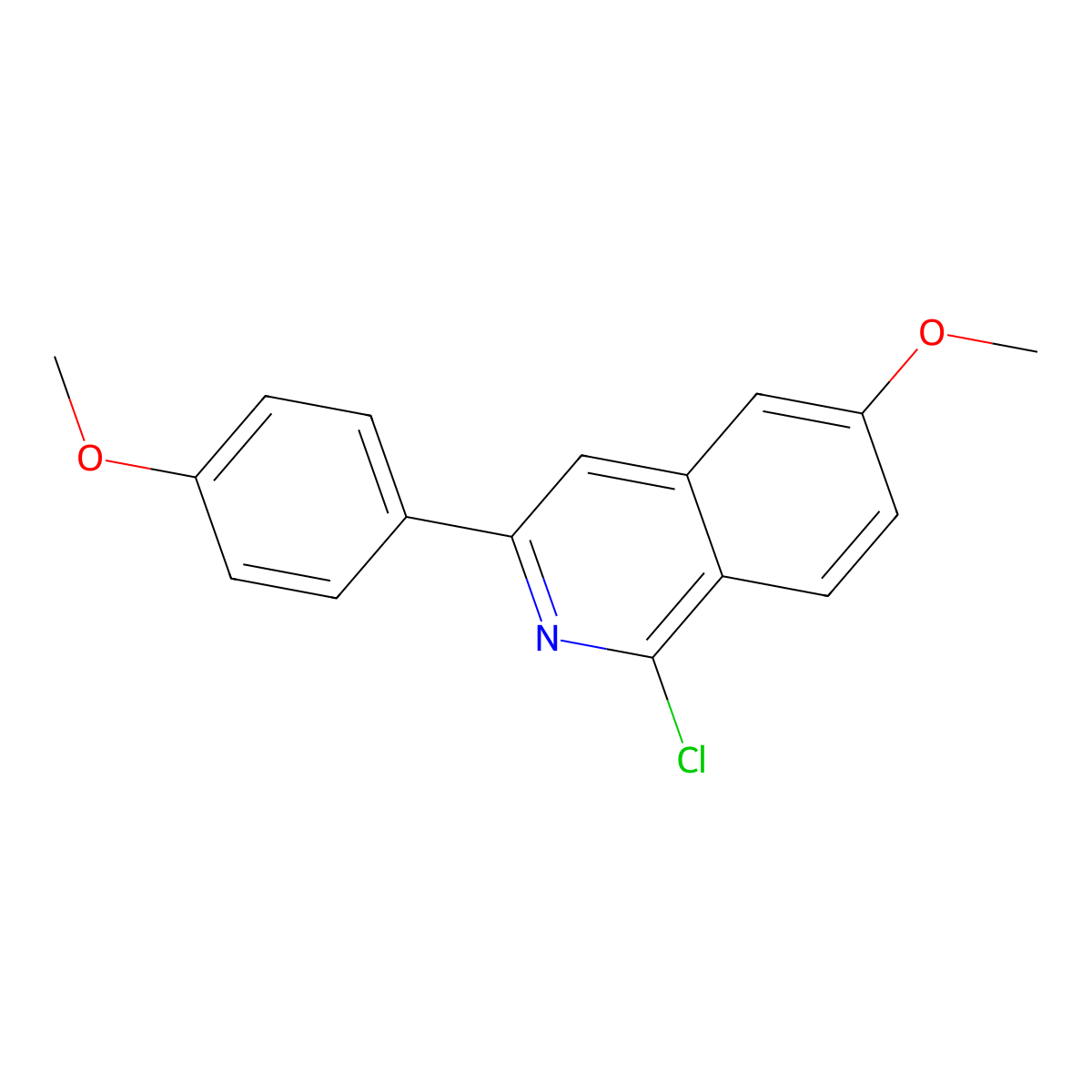 1-Chloro-6-methoxy-3-(4-methoxyphenyl)isoquinoline molecular structure, CAS 223553-42-2