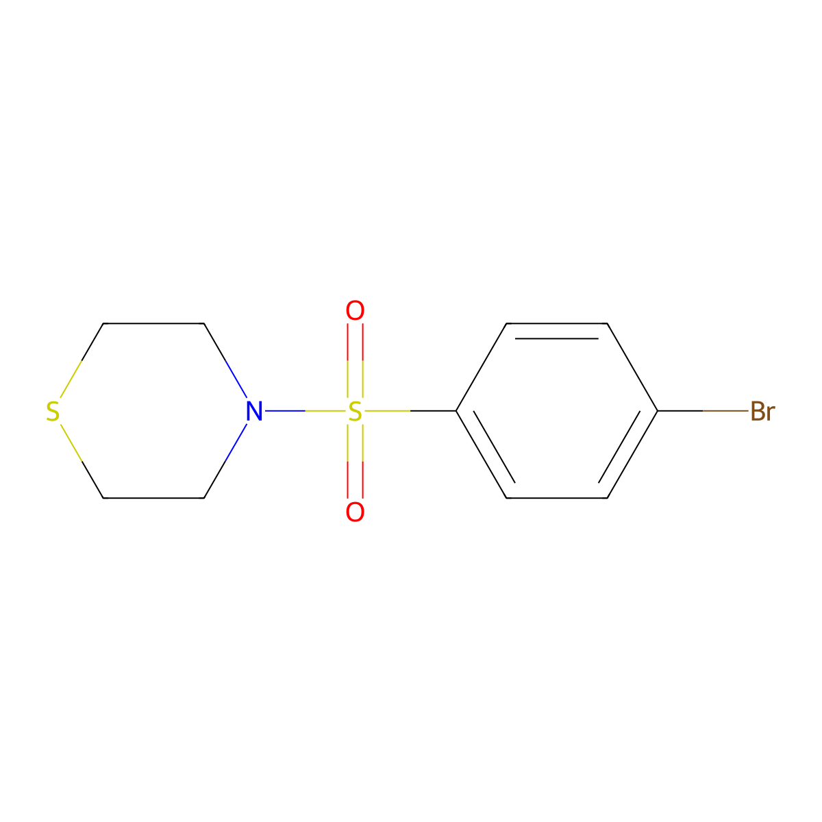 4-(4-Bromophenyl)sulfonylthiomorpholine molecular structure, CAS 223555-81-5