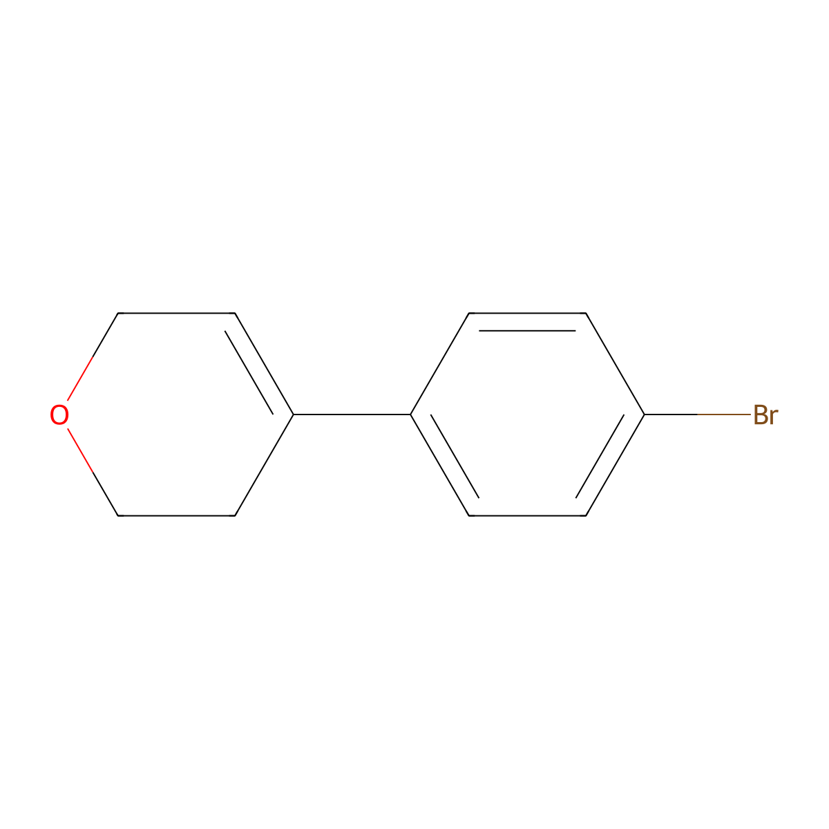 4-(4-bromophenyl)-3,6-dihydro-2H-pyran molecular structure, CAS 223555-87-1