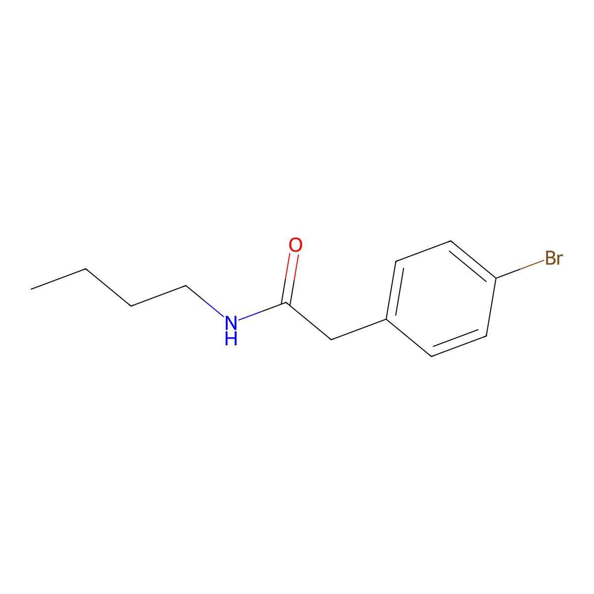 2-(4-bromophenyl)-N-butylacetamide molecular structure, CAS 223555-92-8
