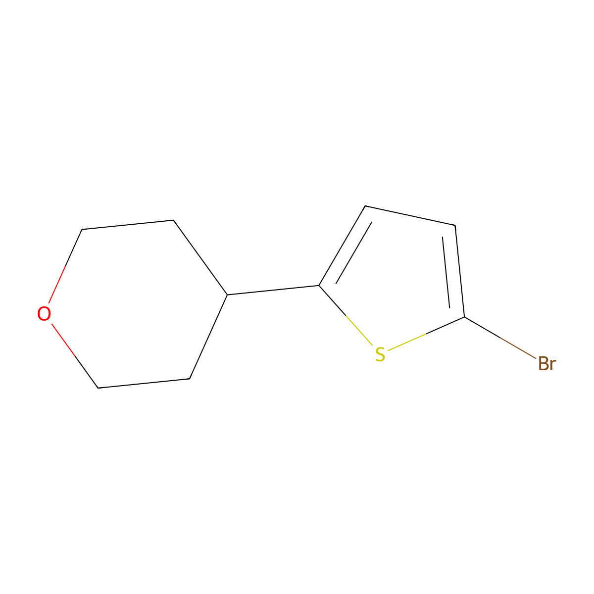 4-(5-Bromothiophen-2-yl)oxane molecular structure, CAS 223556-15-8