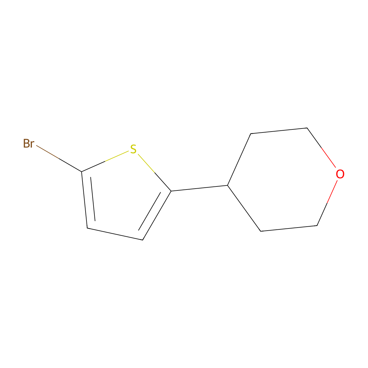 4-(5-Bromothiophen-2-yl)oxane molecular structure, CAS 223556-15-8