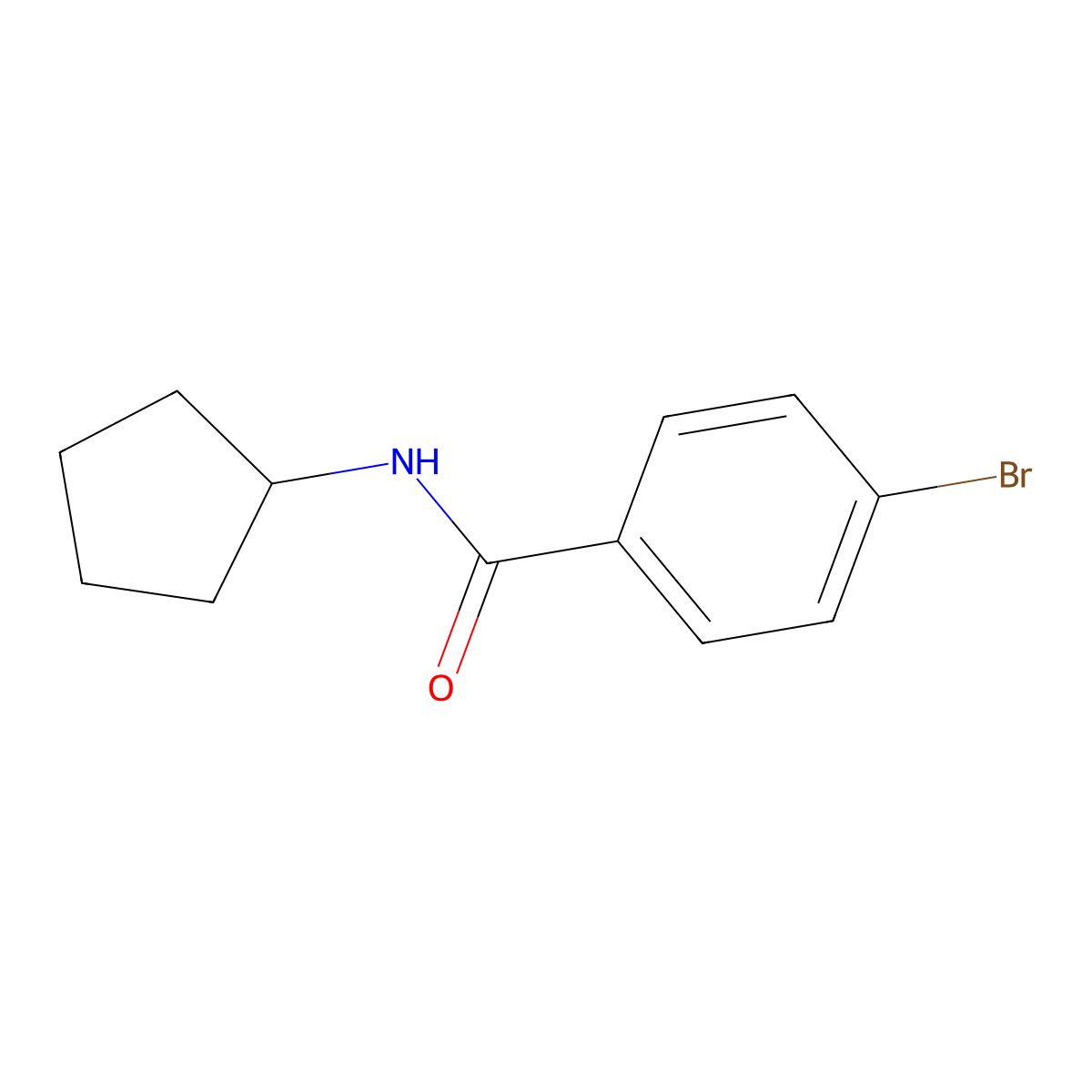 4-bromo-N-cyclopentylbenzamide molecular structure, CAS 223557-21-9