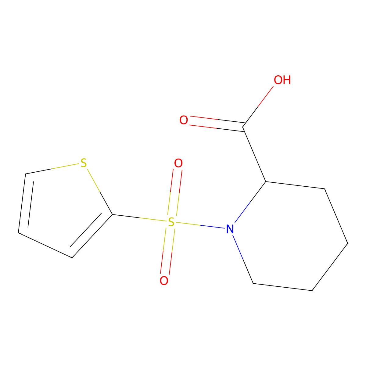 1-(Thiophene-2-sulfonyl)piperidine-2-carboxylic acid molecular structure, CAS 223562-16-1