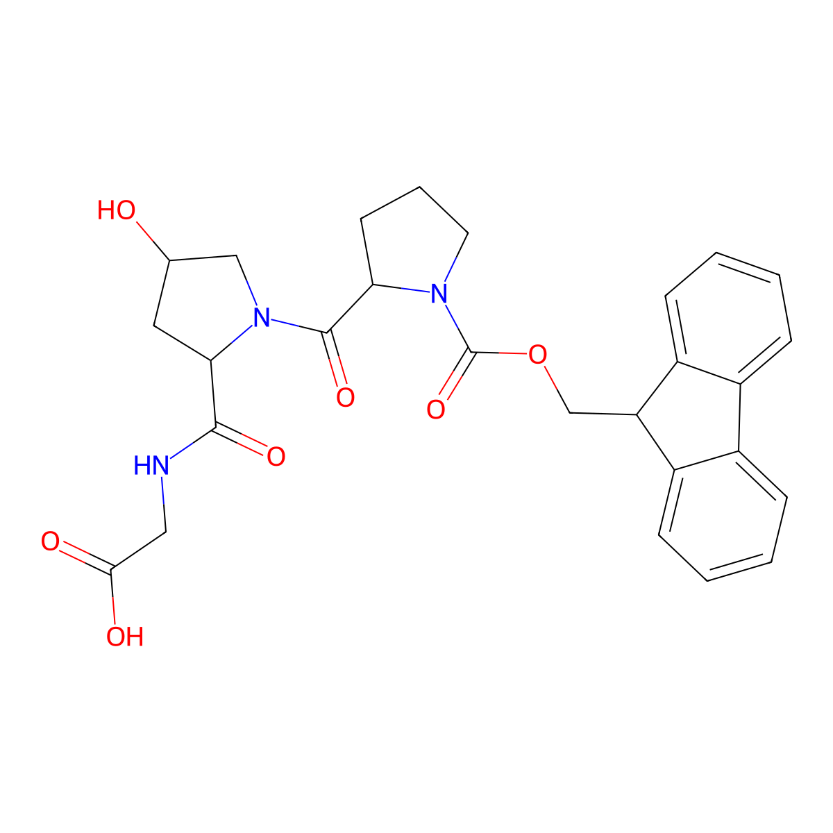 Fmoc-Pro-Hyp-Gly-OH molecular structure, CAS 223566-95-8