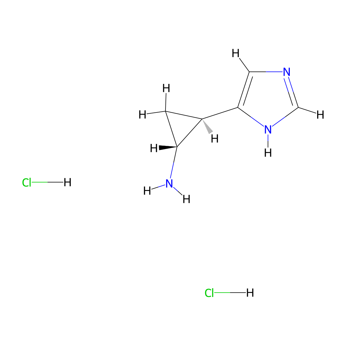 (1R,2R)-2-(1H-imidazol-4-yl)cyclopropan-1-amine dihydrochloride molecular structure, CAS 223571-77-5