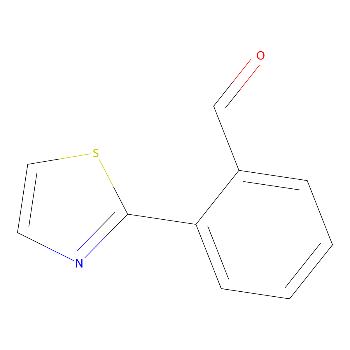 2-Thiazol-2-yl-benzaldehyde molecular structure, CAS 223575-69-7