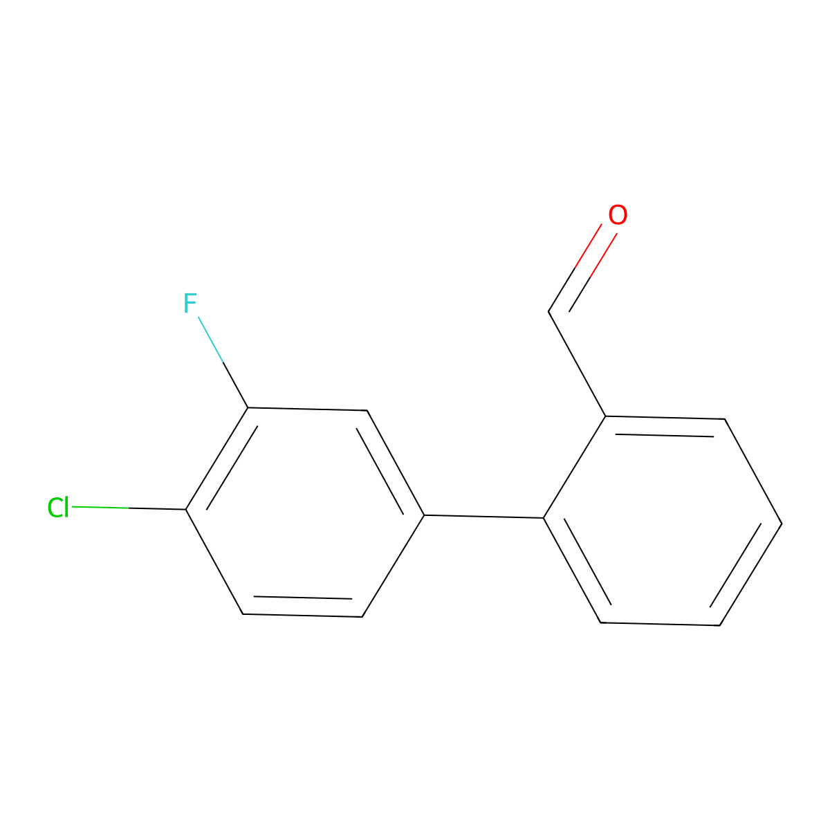 4'-Chloro-3'-fluoro[1,1'-biphenyl]-2-carbaldehyde molecular structure, CAS 223575-82-4