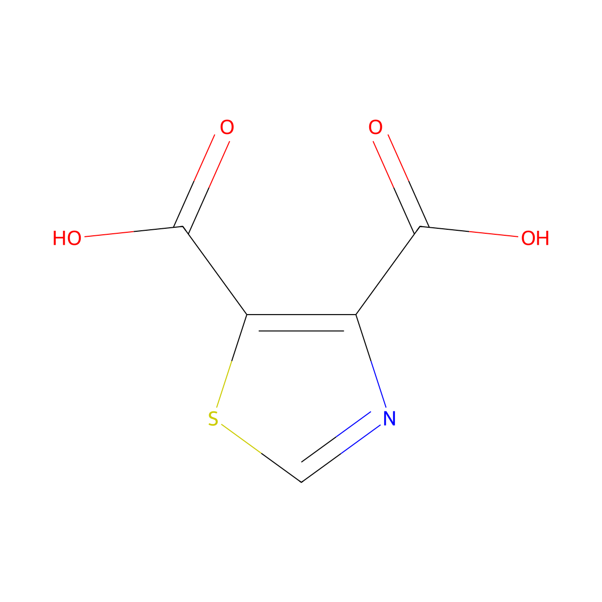 Thiazole-4,5-dicarboxylic acid molecular structure, CAS 22358-80-1