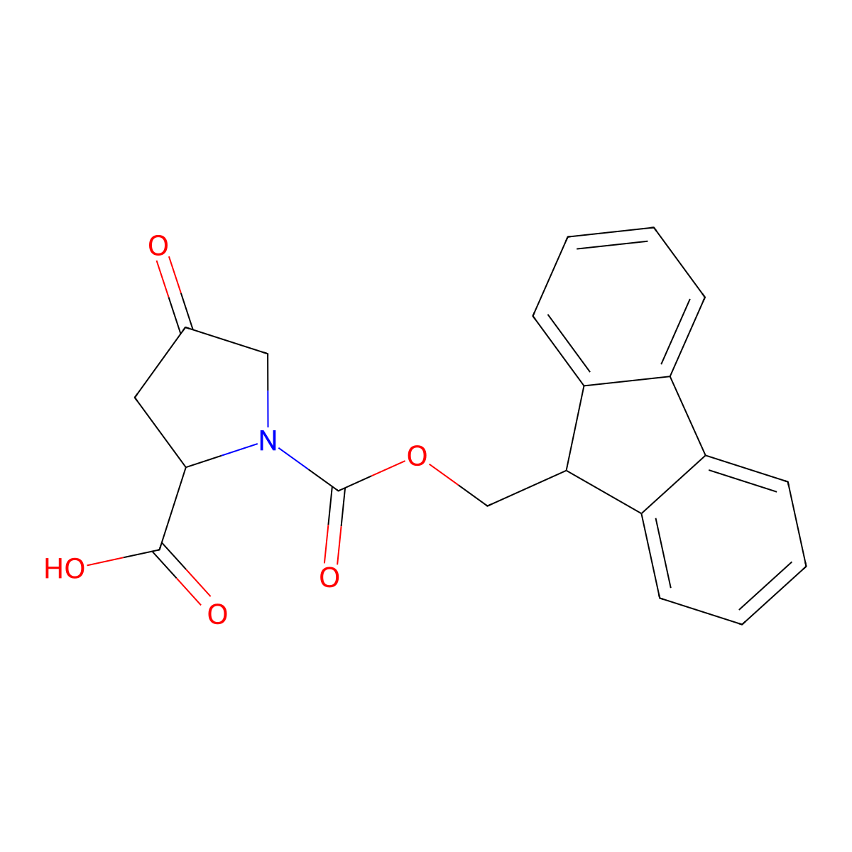 Fmoc-L-Pro(4-Keto)-OH molecular structure, CAS 223581-83-7