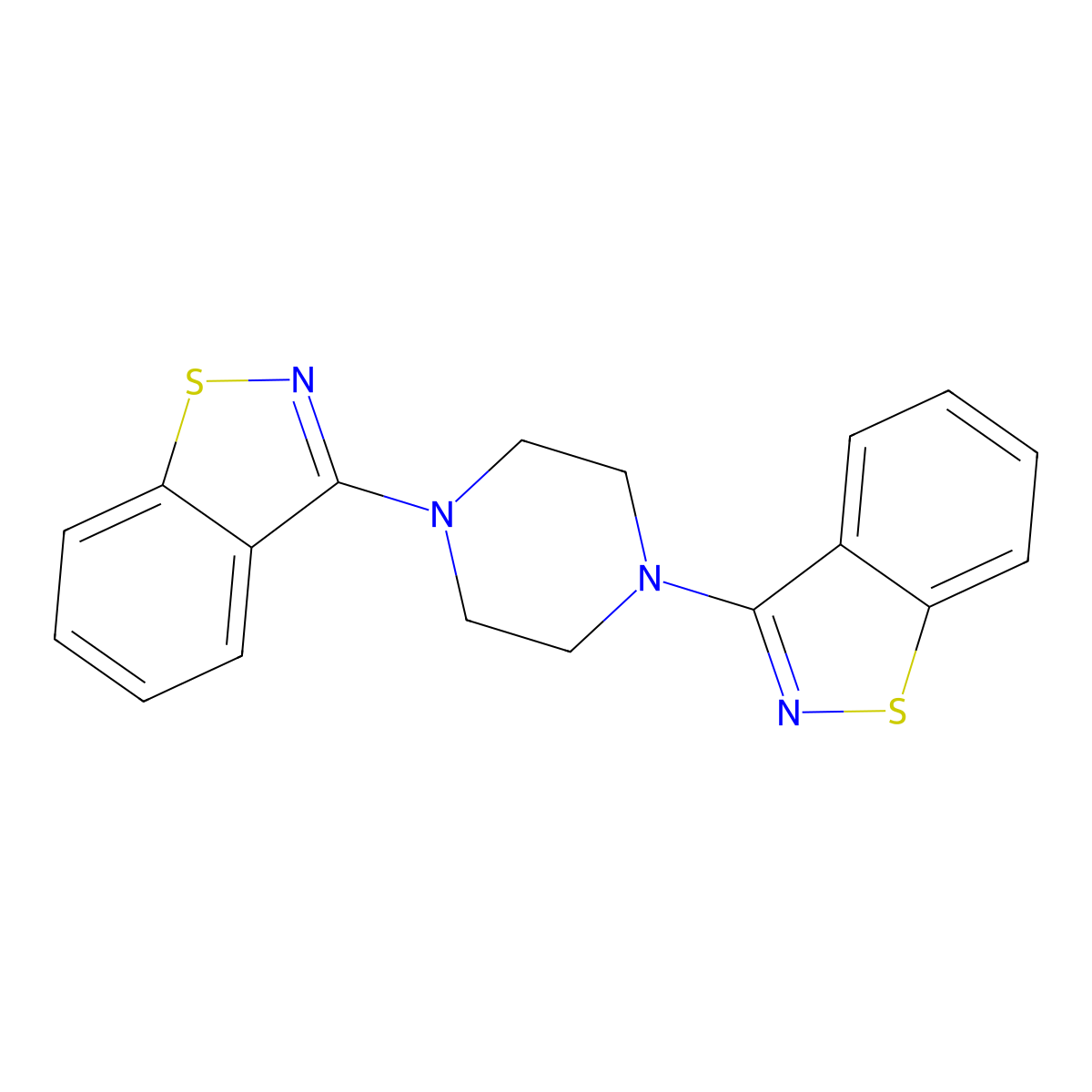 3-[4-(1,2-Benzothiazol-3-yl)piperazin-1-yl]-1,2-benzothiazole molecular structure, CAS 223586-82-1
