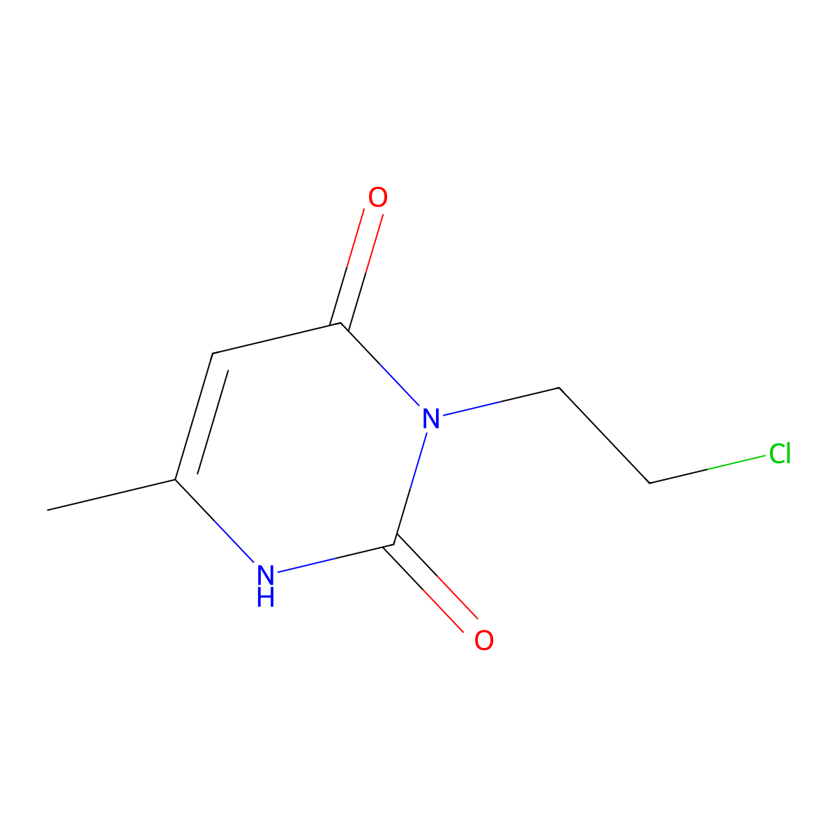 3-(2-Chloroethyl)-6-methylpyrimidine-2,4(1H,3H)-dione molecular structure, CAS 22359-13-3