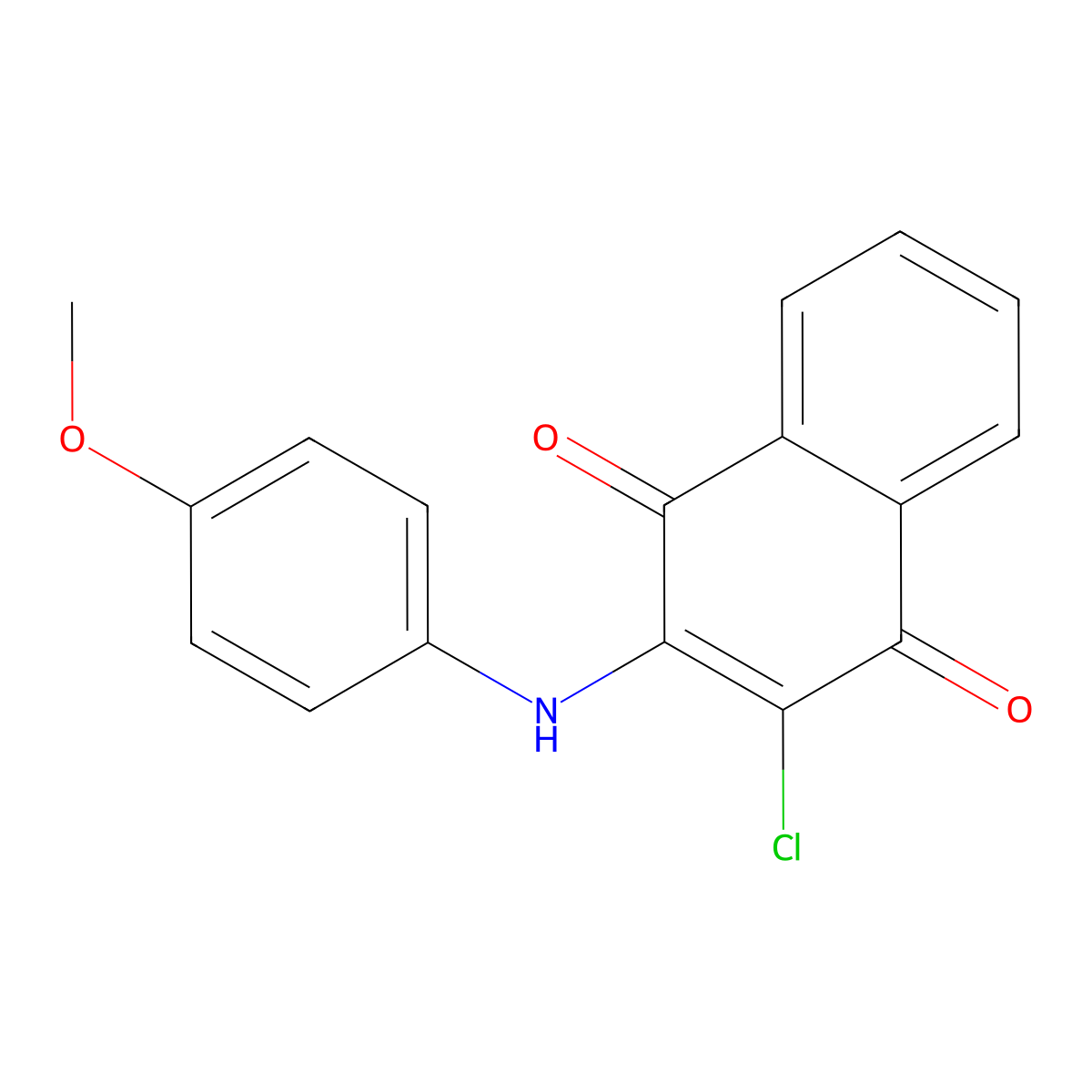 1,4-Naphthalenedione, 2-chloro-3-[(4-methoxyphenyl)amino]- molecular structure, CAS 22359-32-6