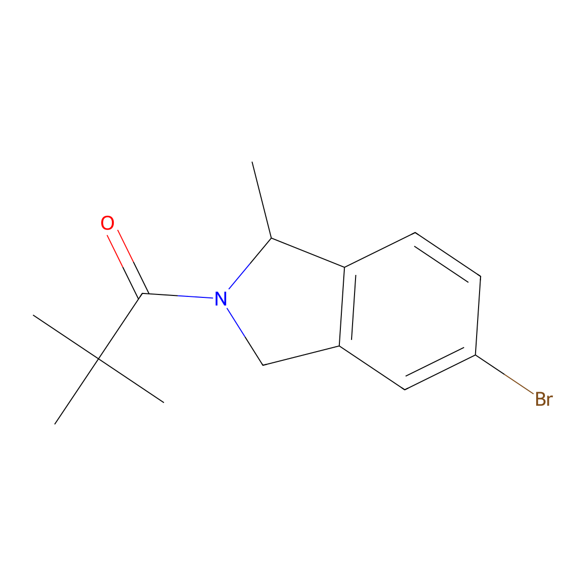(R)-1-(5-bromo-1-methylisoindolin-2-yl)-2,2-dimethylpropan-1-one molecular structure, CAS 223595-15-1