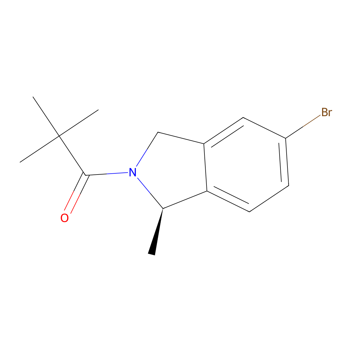 (R)-1-(5-bromo-1-methylisoindolin-2-yl)-2,2-dimethylpropan-1-one molecular structure, CAS 223595-15-1