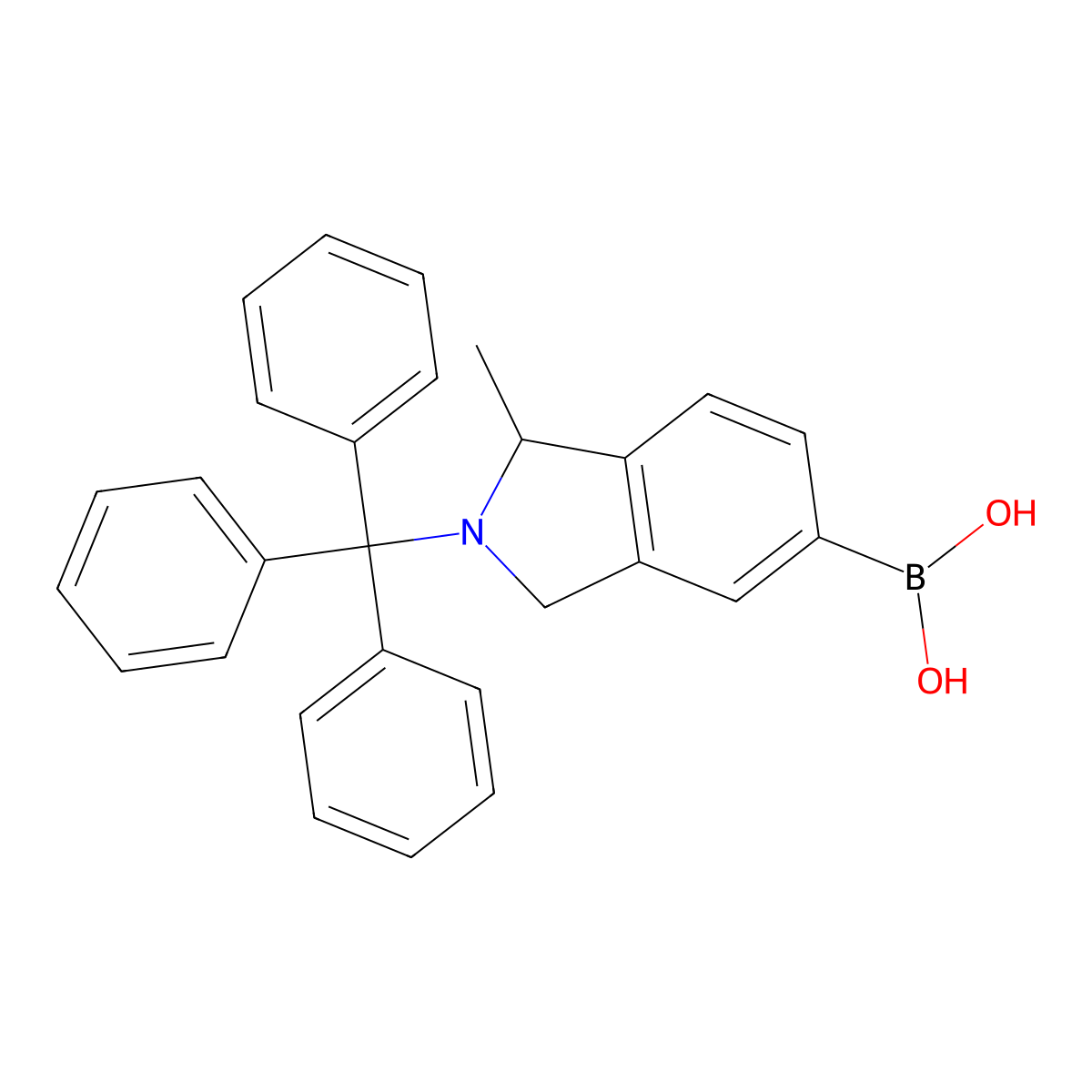 (R)-(1-methyl-2-tritylisoindolin-5-yl)boronic acid molecular structure, CAS 223595-19-5