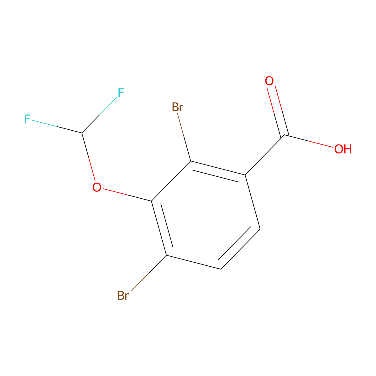 2,4-dibromo-3-(difluoromethoxy)benzoic Acid molecular structure, CAS 223595-28-6