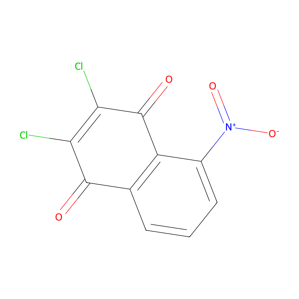 2,3-Dichloro-5-nitro-1,4-dihydronaphthalene-1,4-dione molecular structure, CAS 22360-86-7