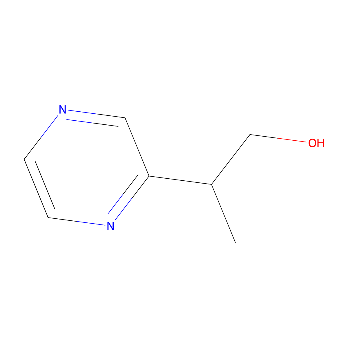 2-(Pyrazin-2-yl)propan-1-ol molecular structure, CAS 2236047-00-8