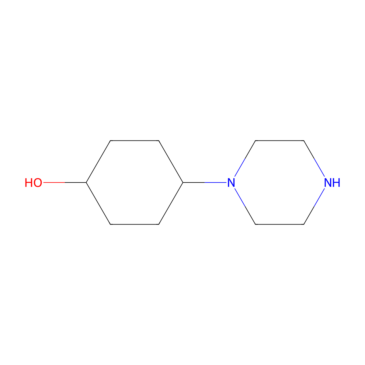cis-4-Piperazin-1-yl-cyclohexanol molecular structure, CAS 223605-17-2