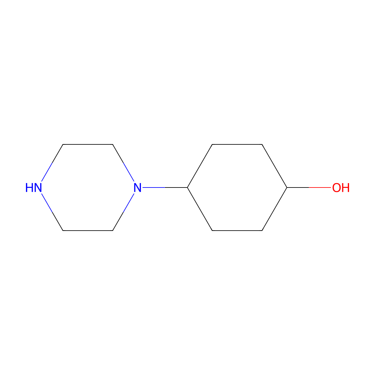 cis-4-Piperazin-1-yl-cyclohexanol molecular structure, CAS 223605-17-2