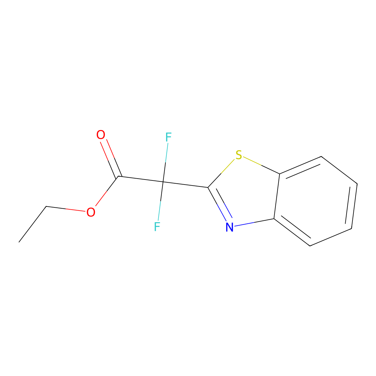 Ethyl2-(1,3-benzothiazol-2-yl)-2,2-difluoroacetate molecular structure, CAS 2236058-67-4