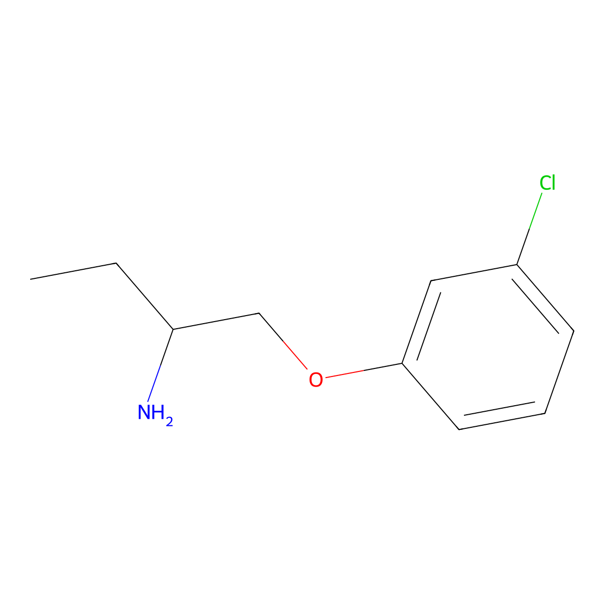 1-(3-Chlorophenoxy)butan-2-amine molecular structure, CAS 223606-12-0