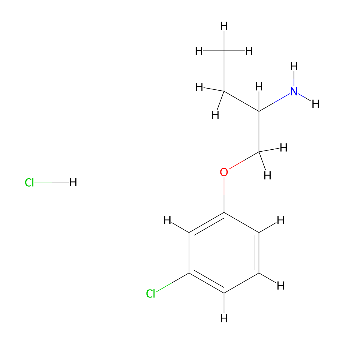 1-(3-Chlorophenoxy)butan-2-amine hydrochloride molecular structure, CAS 223606-14-2