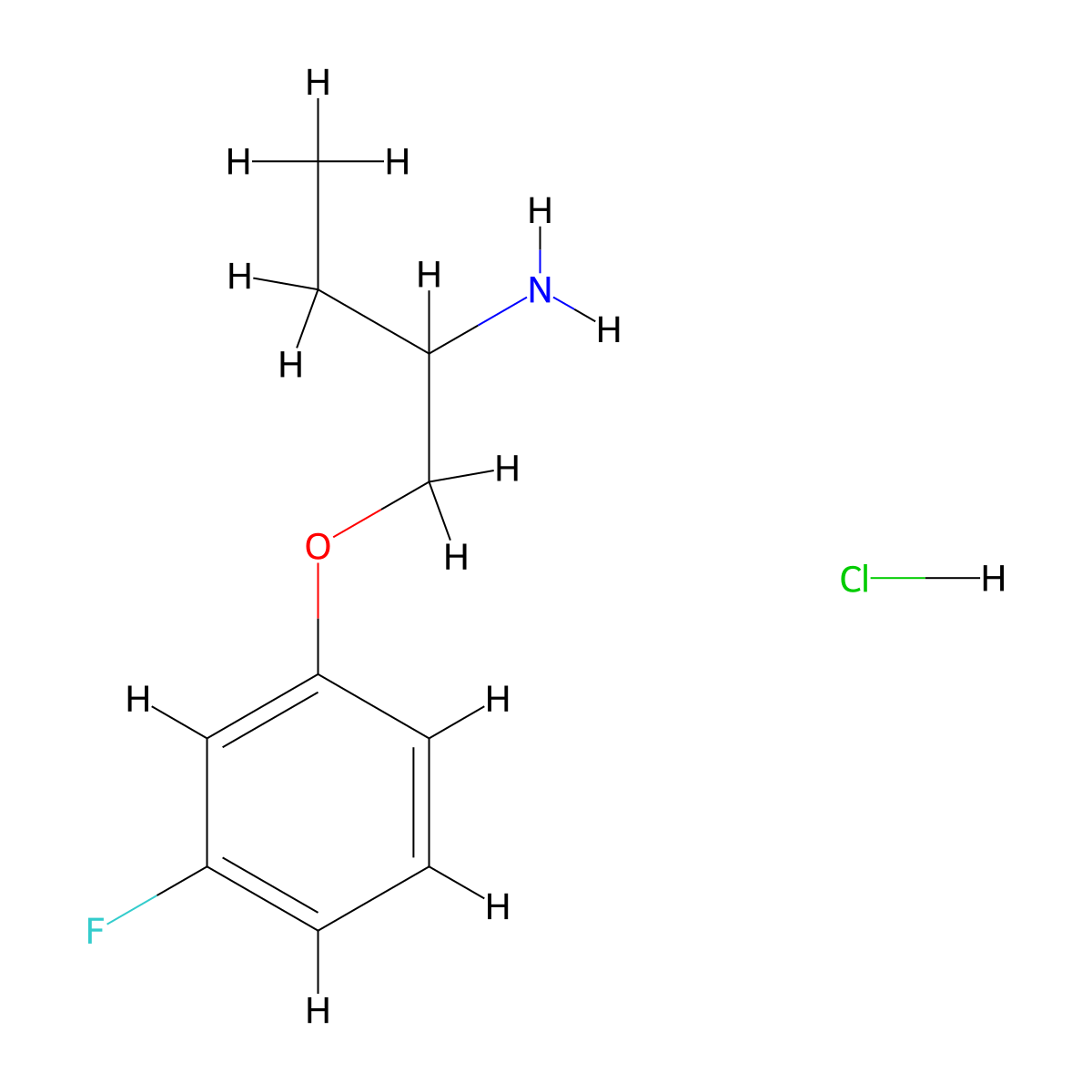 1-(3-Fluorophenoxy)butan-2-amine hydrochloride molecular structure, CAS 223606-19-7