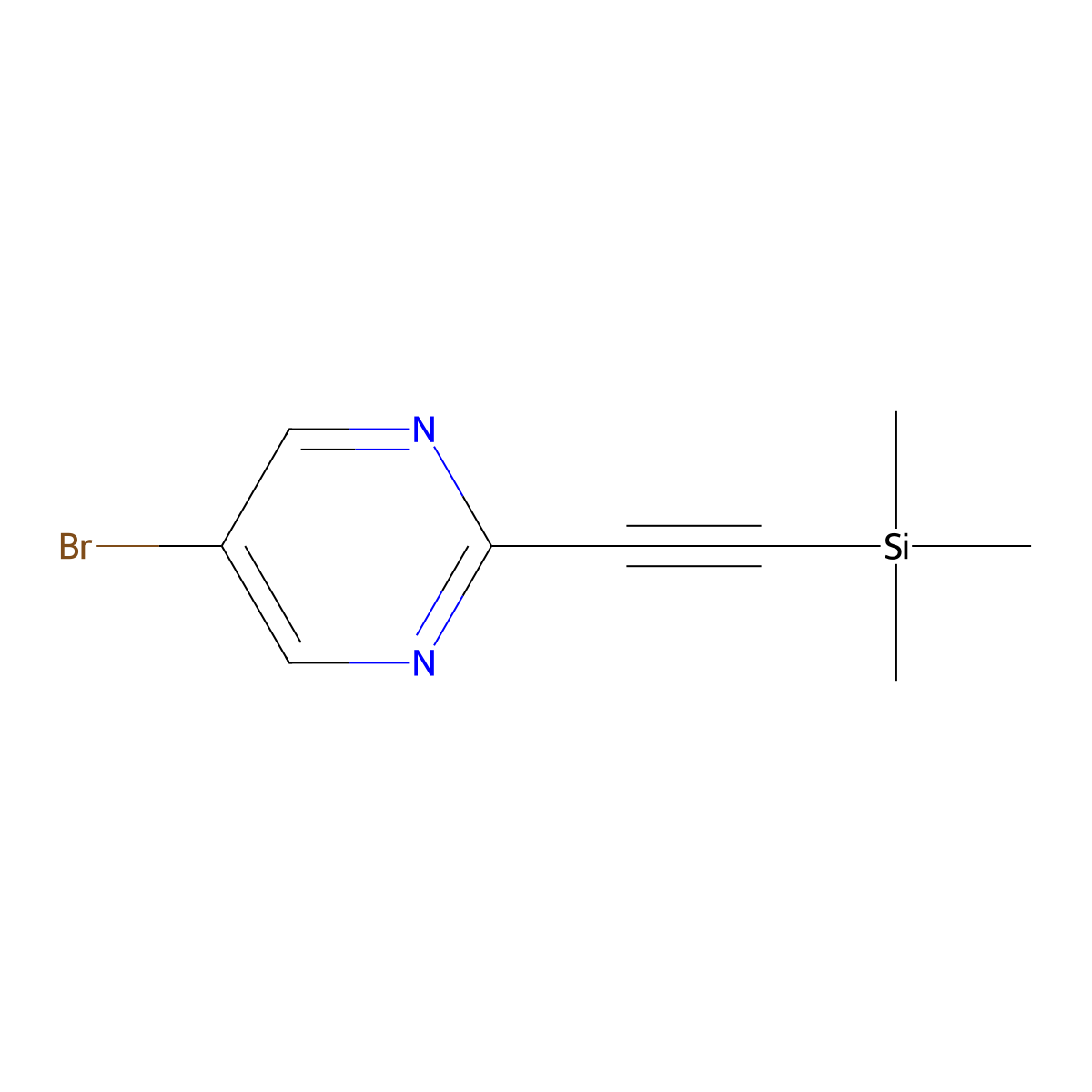 5-Bromo-2-[(trimethylsilyl)ethynyl]pyrimidine molecular structure, CAS 223609-48-1