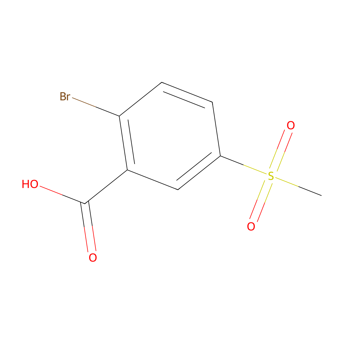 2-Bromo-5-methanesulfonylbenzoic acid molecular structure, CAS 22361-59-7