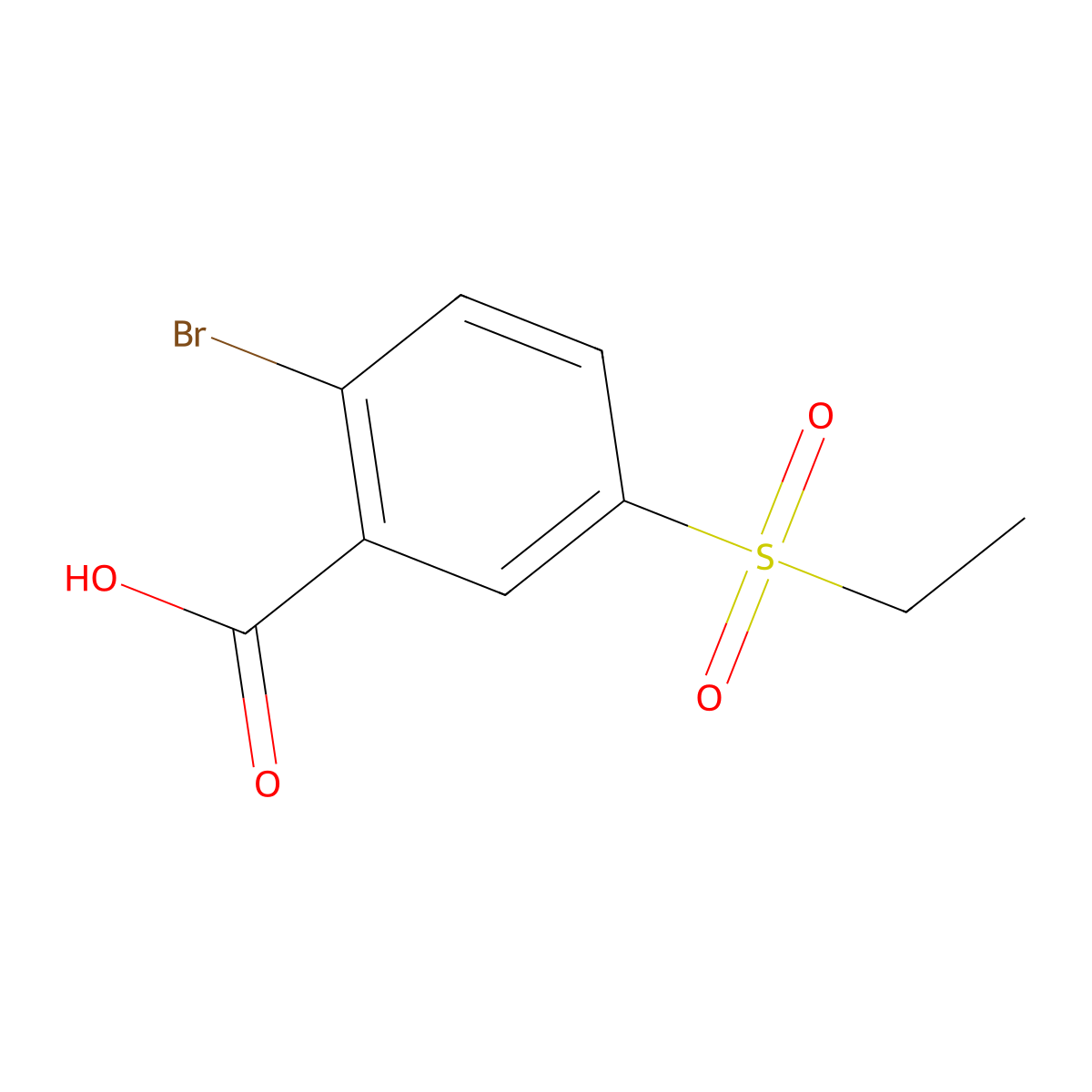 2-Bromo-5-(ethylsulfonyl)benzoic acid molecular structure, CAS 22361-60-0