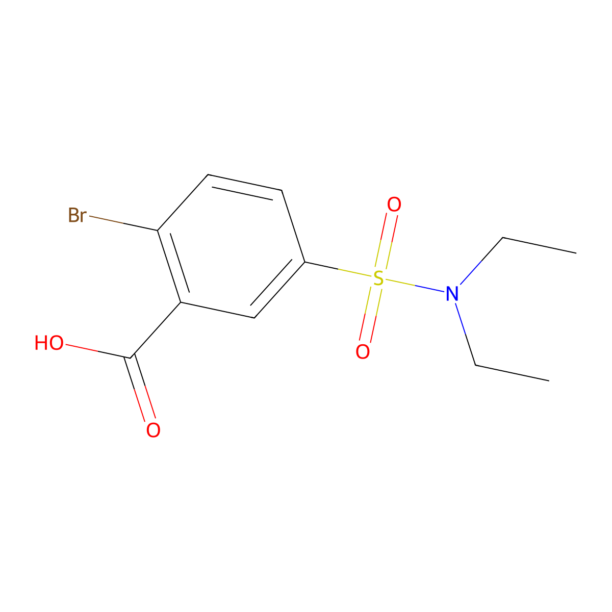 2-Bromo-5-(diethylsulfamoyl)benzoic acid molecular structure, CAS 22361-64-4