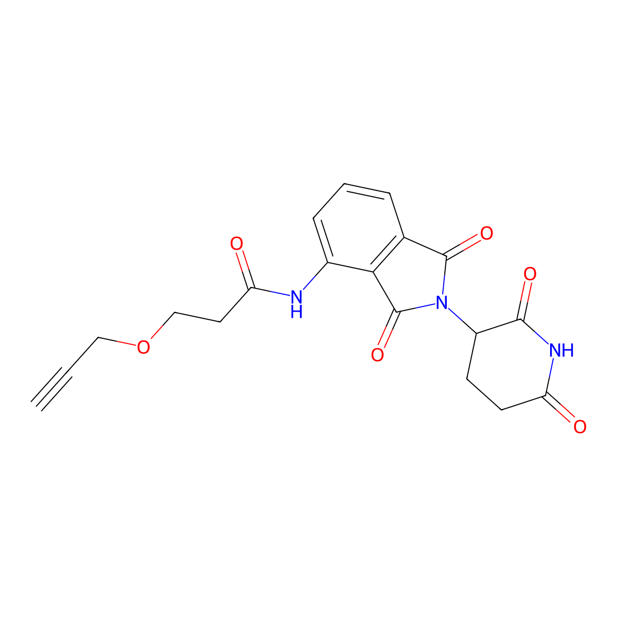 Pomalidomide-CO-PEG1-propargyl molecular structure, CAS 2236109-19-4