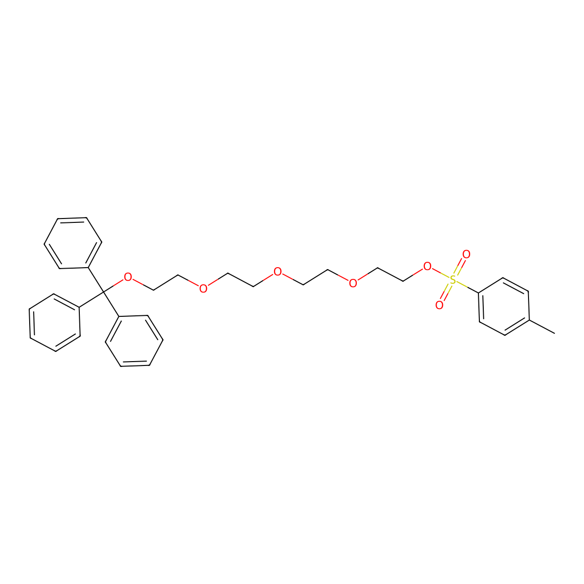 1,1,1-Triphenyl-2,5,8,11-tetraoxatridecan-13-yl 4-methylbenzenesulfonate molecular structure, CAS 223611-40-3
