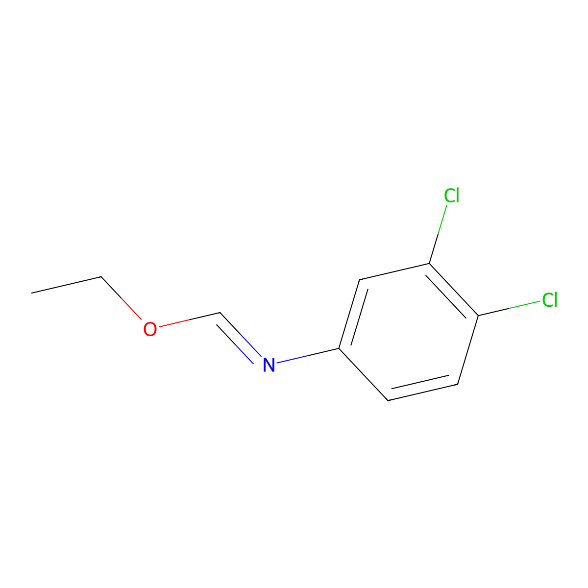 Ethyl (3,4-dichlorophenyl)imidoformate molecular structure, CAS 22363-14-0