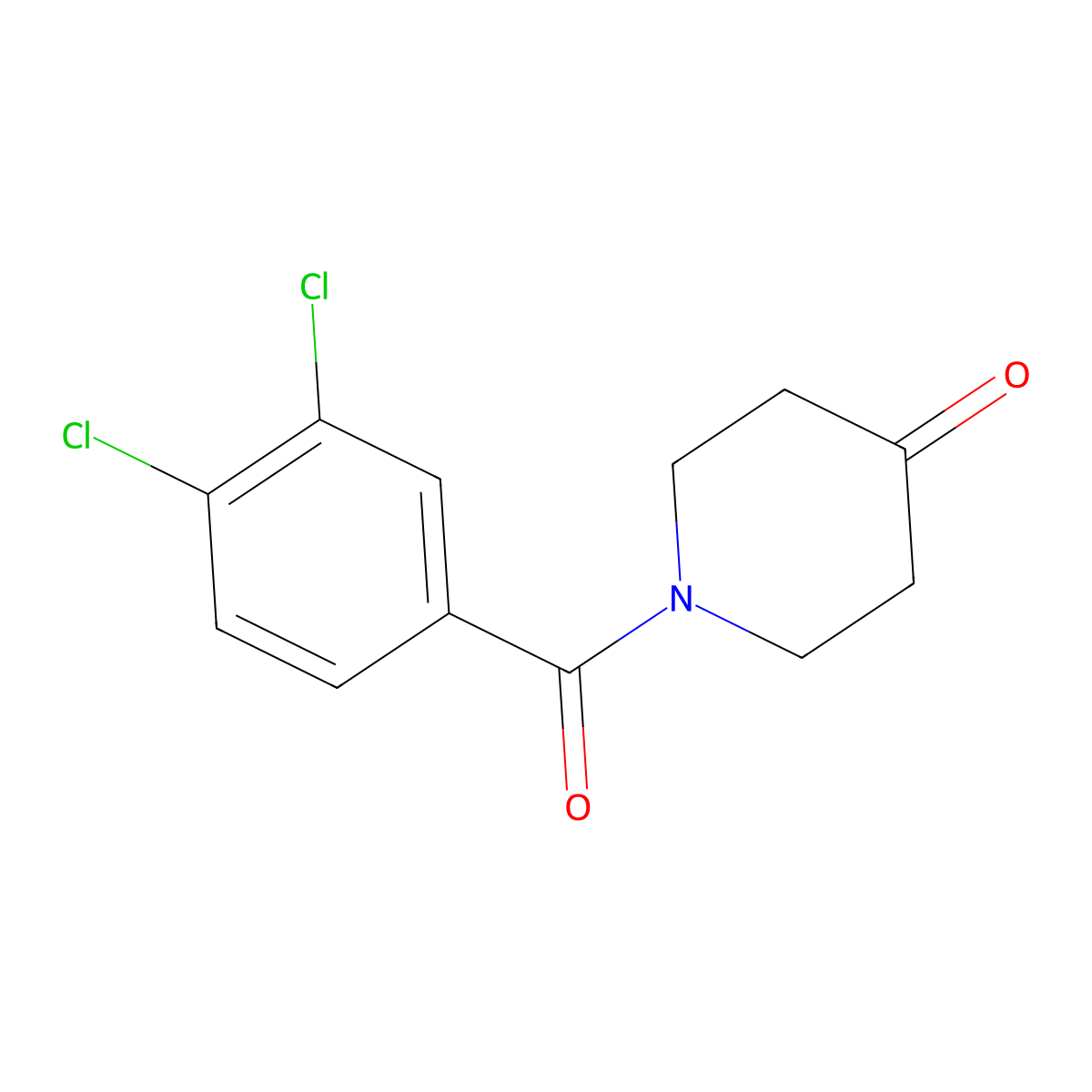 1-(3,4-Dichlorobenzoyl)piperidin-4-one molecular structure, CAS 223632-67-5