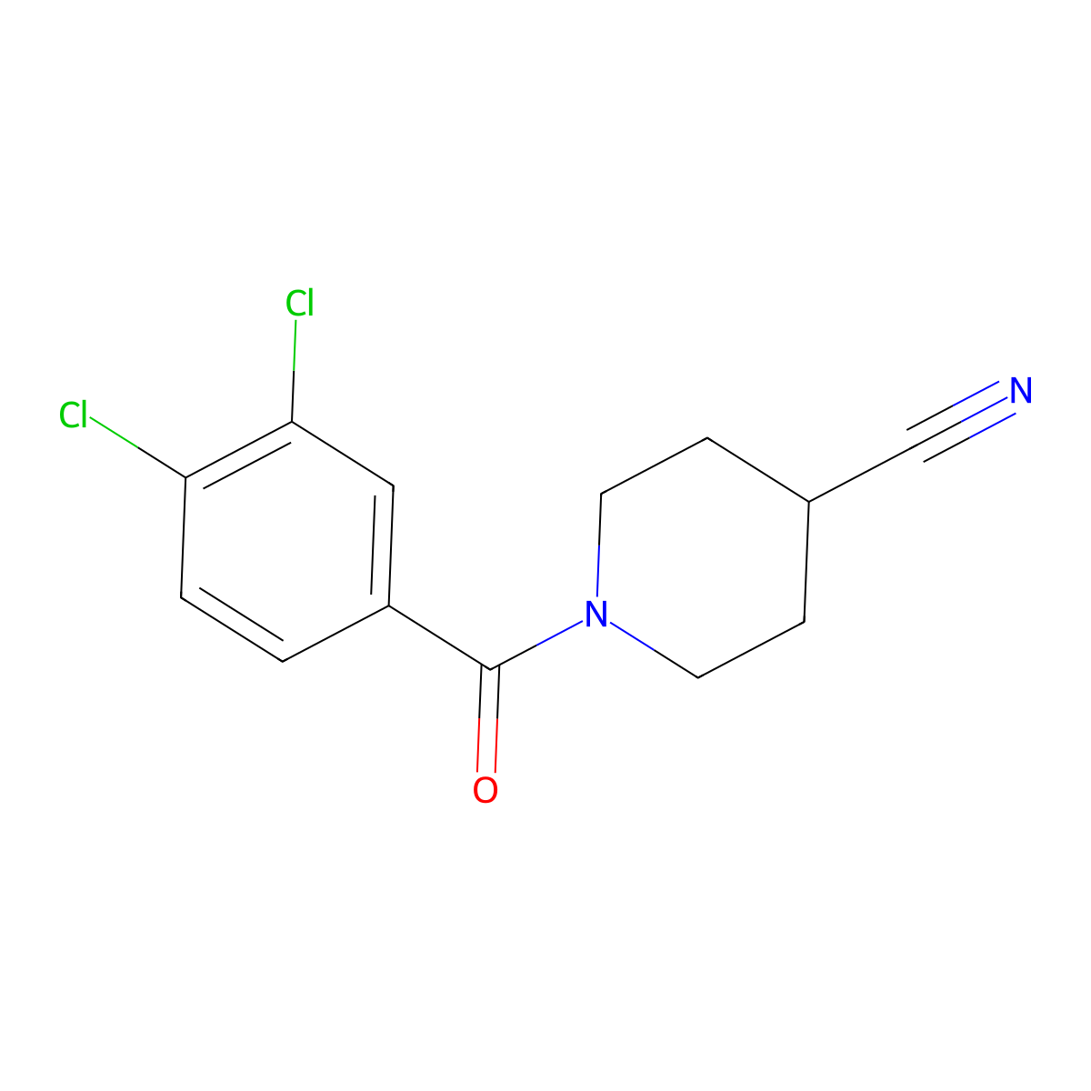 1-(3,4-Dichlorobenzoyl)piperidine-4-carbonitrile molecular structure, CAS 223633-11-2