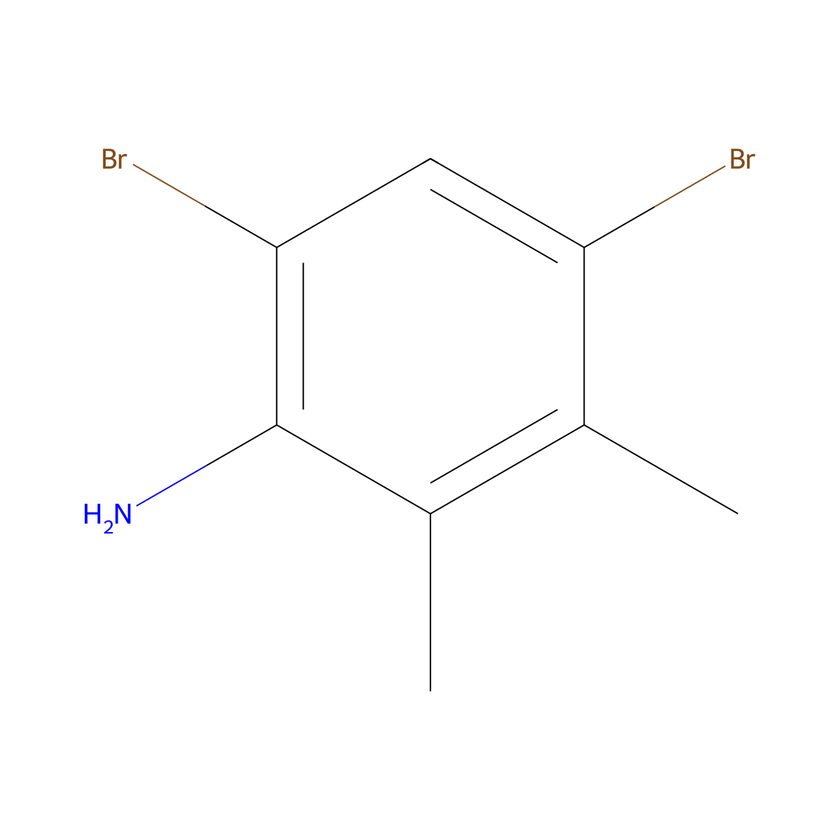 4,6-Dibromo-2,3-dimethylaniline molecular structure, CAS 22364-27-8