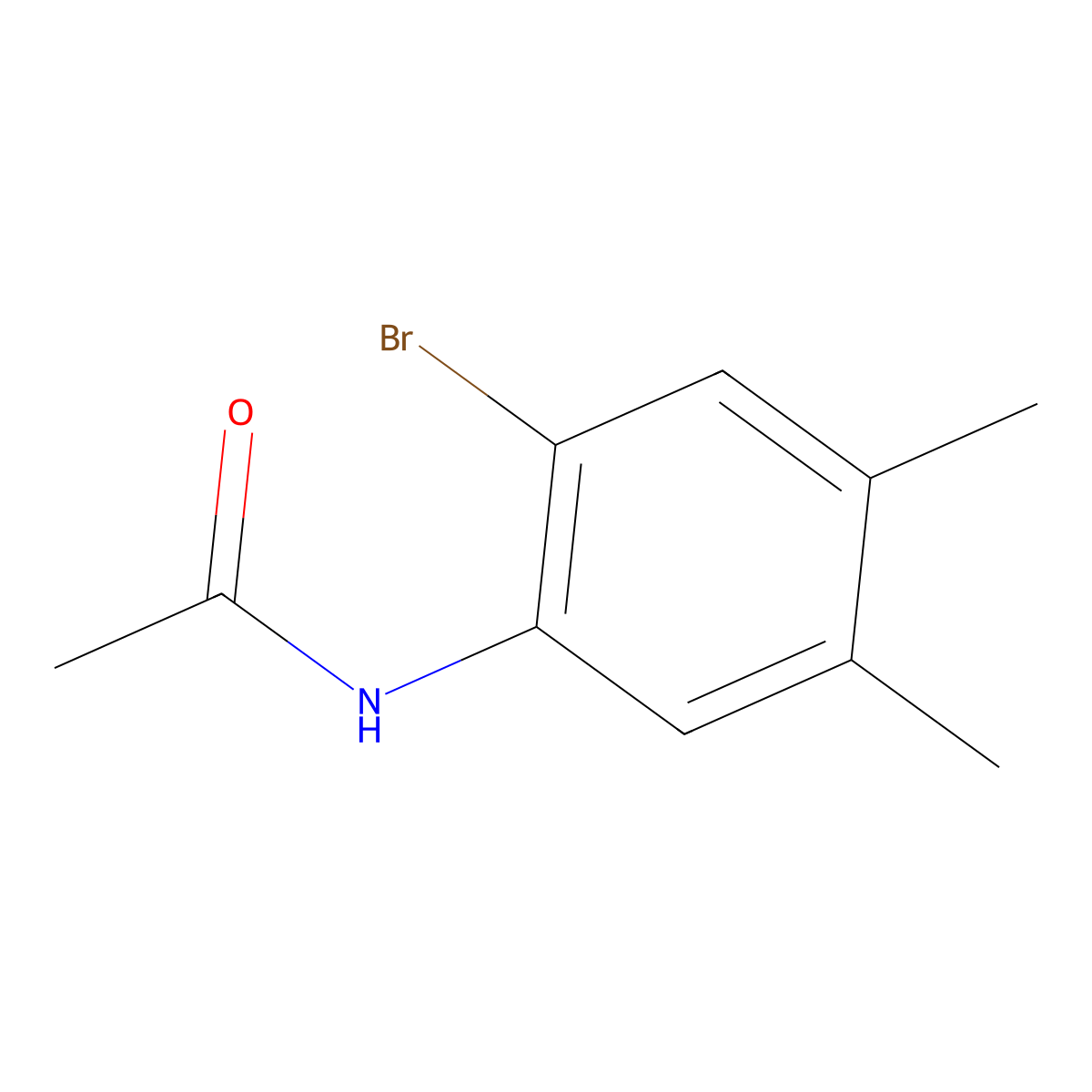 N-(2-Bromo-4,5-dimethylphenyl)acetamide molecular structure, CAS 22364-28-9