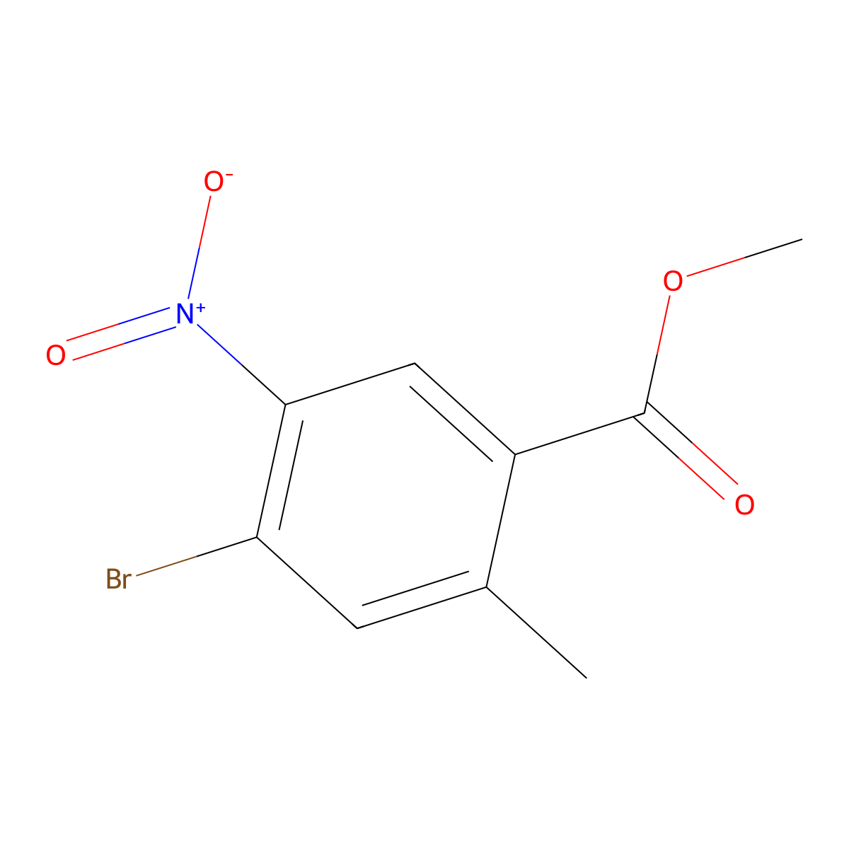 Methyl 4-bromo-2-methyl-5-nitrobenzoate molecular structure, CAS 22364-35-8