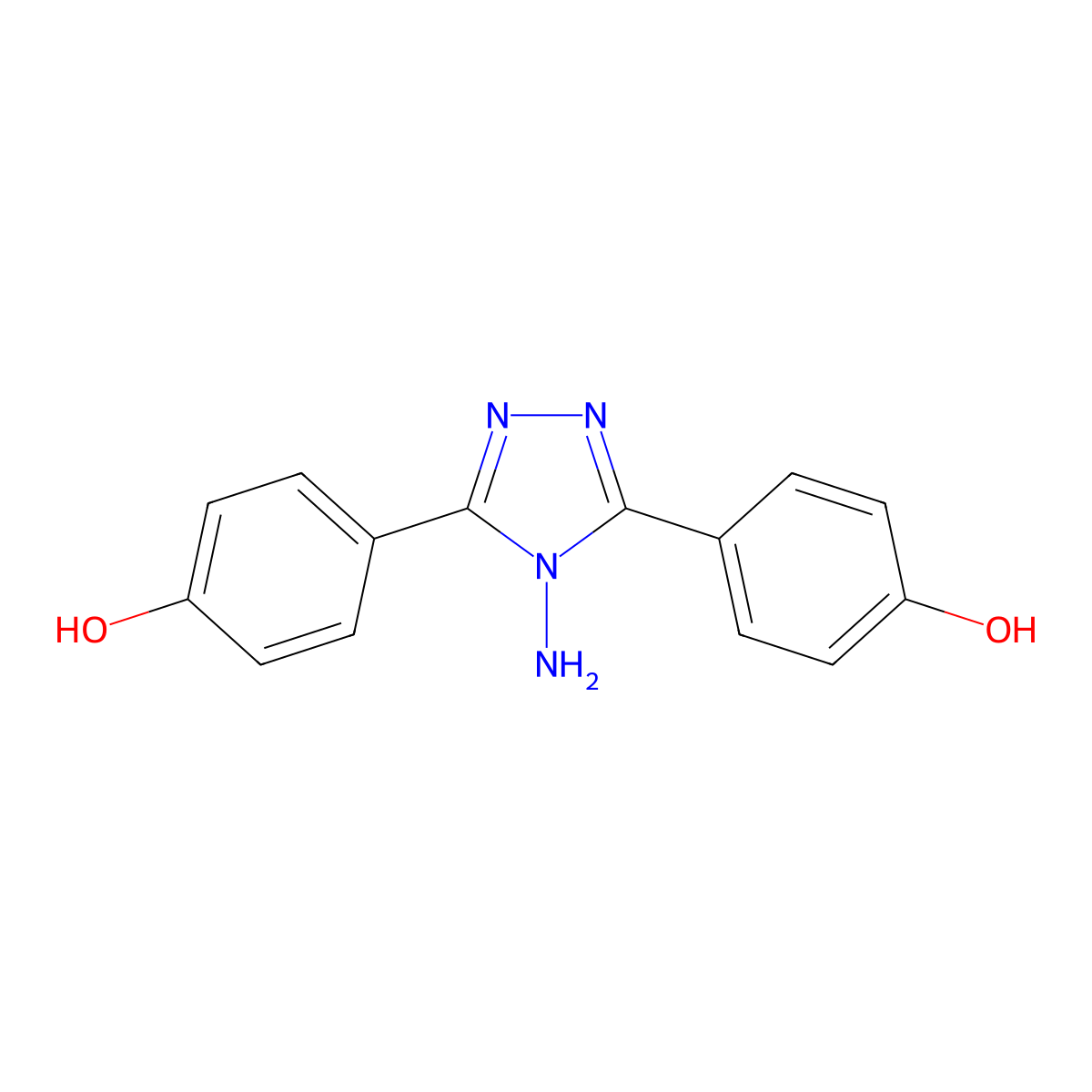 4-[4-amino-5-(4-hydroxyphenyl)-4H-1,2,4-triazol-3-yl]benzenol molecular structure, CAS 223645-69-0