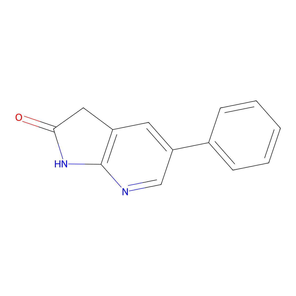 5-phenyl-1H-pyrrolo[2,3-b]pyridin-2(3H)-one molecular structure, CAS 223646-08-0