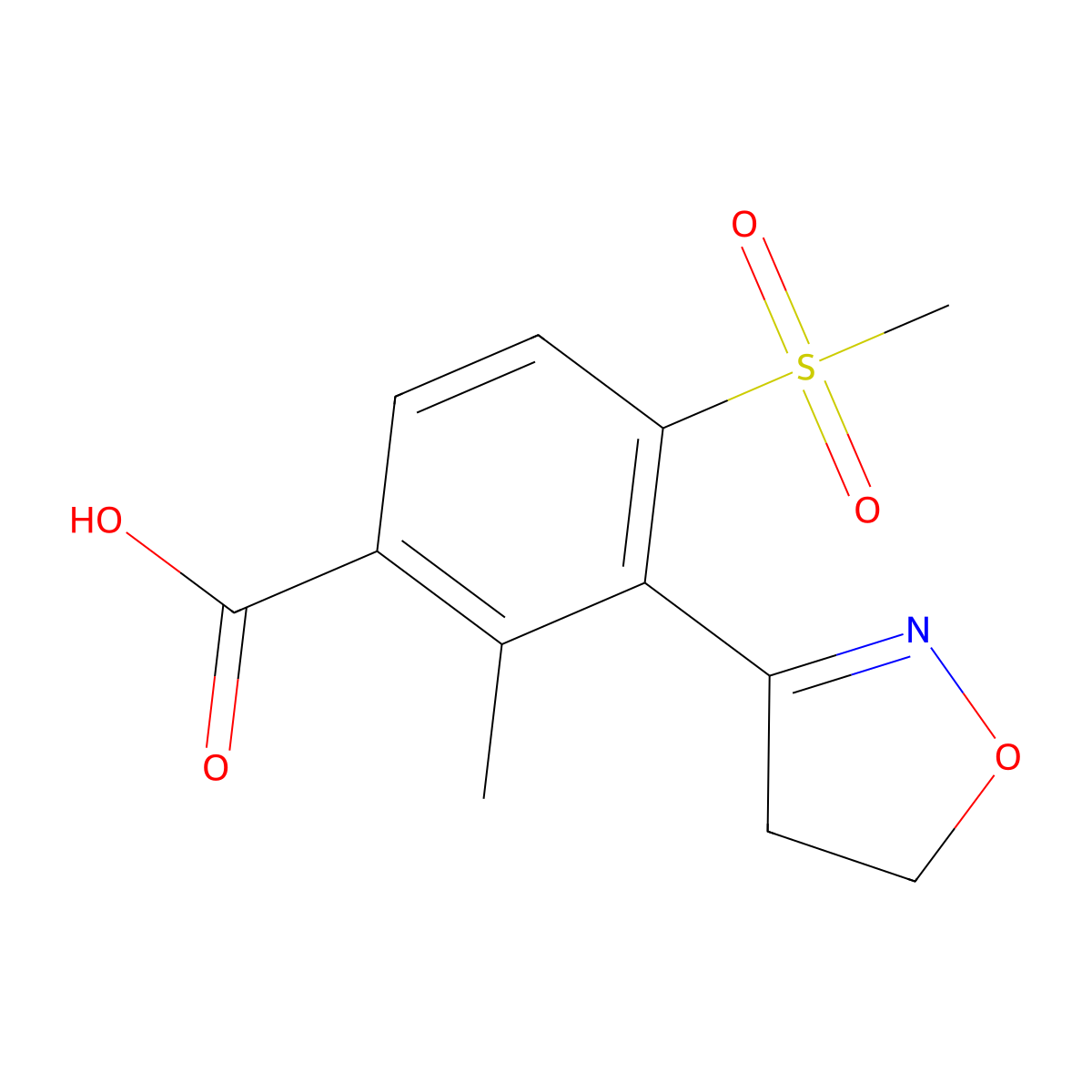 3-(4,5-Dihydro-3-isoxazolyl)-2-methyl-4-(methylsulfonyl)benzoic acid molecular structure, CAS 223646-24-0