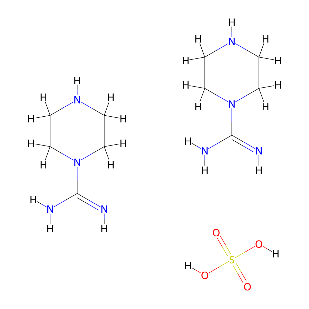 1-Piperazinecarboximidamide, sulfate (2:1) molecular structure, CAS 22365-47-5