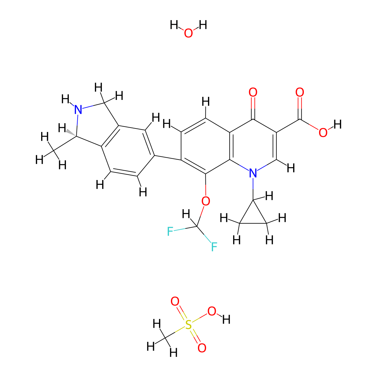 Garenoxacin Mesylate molecular structure, CAS 223652-90-2