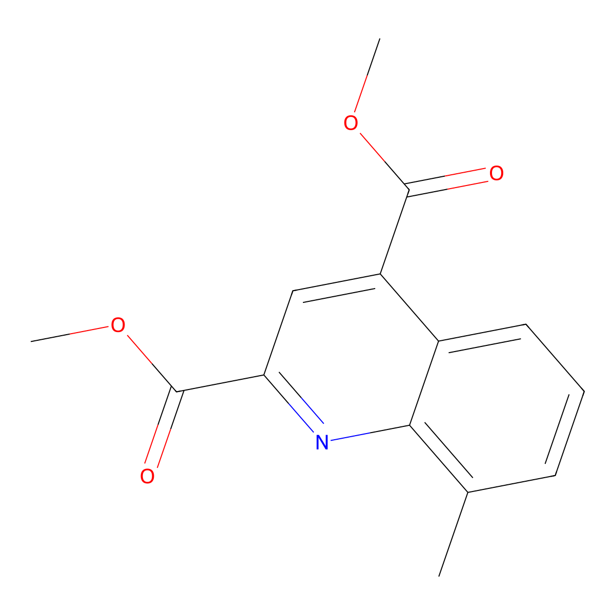 Dimethyl 8-methylquinoline-2,4-dicarboxylate molecular structure, CAS 2236554-85-9