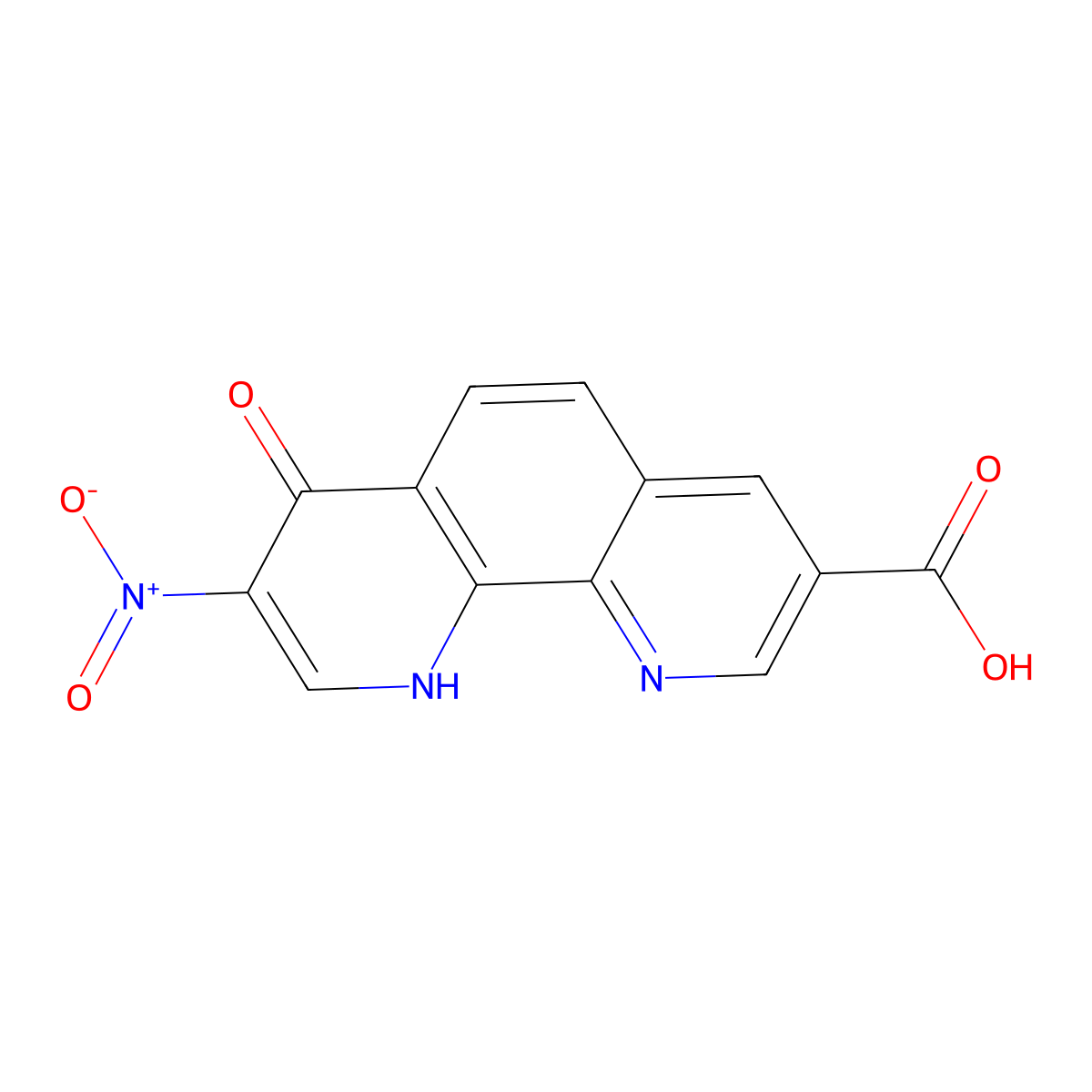 8-Nitro-7-oxo-7,10-dihydro-1,10-phenanthroline-3-carboxylic acid molecular structure, CAS 223664-42-4