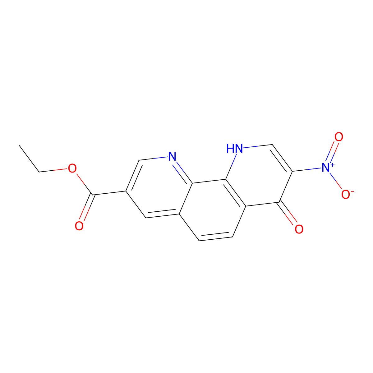 Ethyl 8-nitro-7-oxo-7,10-dihydro-1,10-phenanthroline-3-carboxylate molecular structure, CAS 223664-49-1