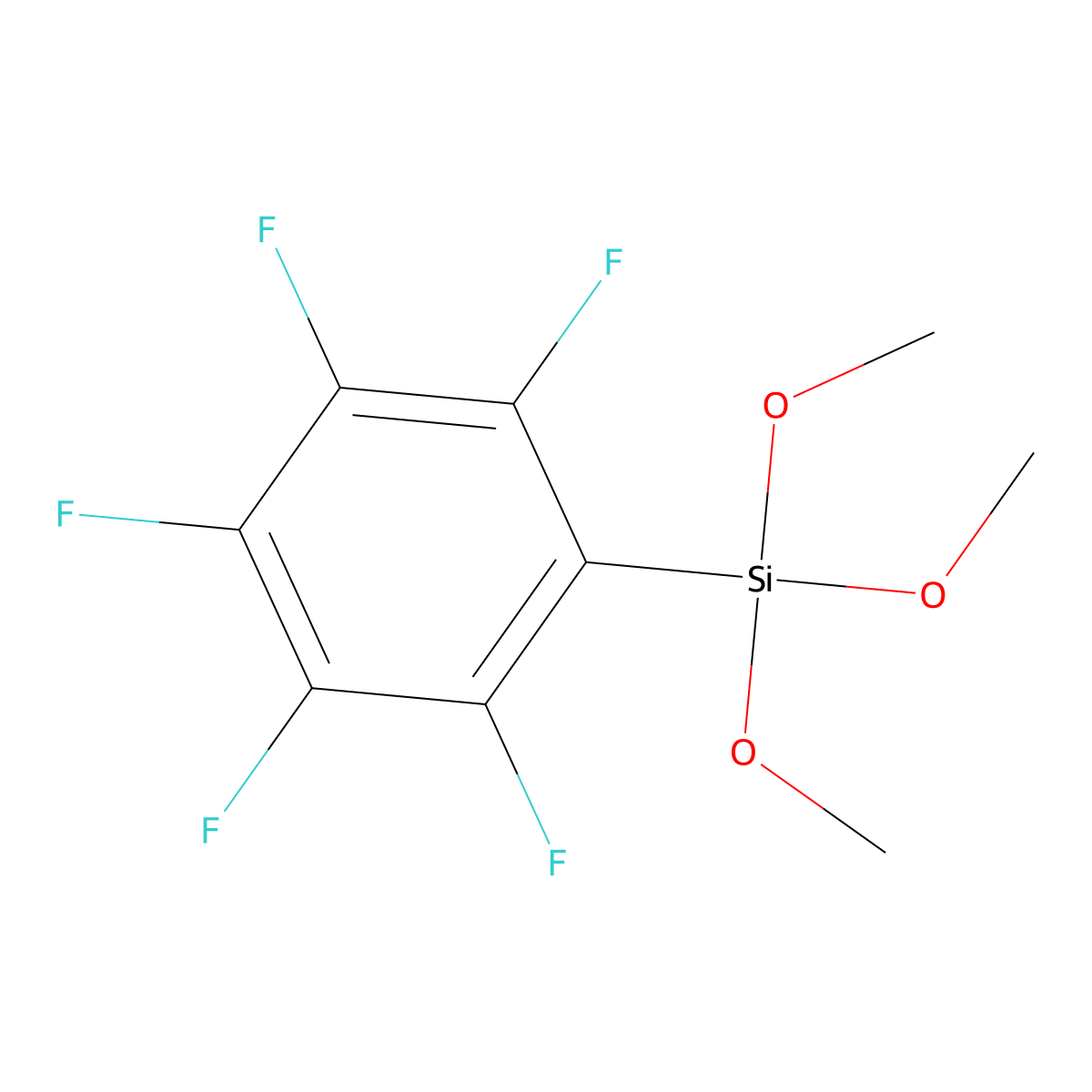 Trimethoxy(pentafluorophenyl)silane molecular structure, CAS 223668-64-2